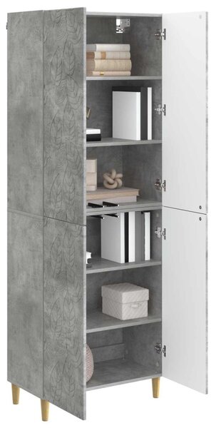 Szekrény szett 2 pcs Betonszürke Szerelt Fa
