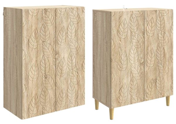Szekrény szett 2 pcs Sonoma Tölgy Szerelt Fa