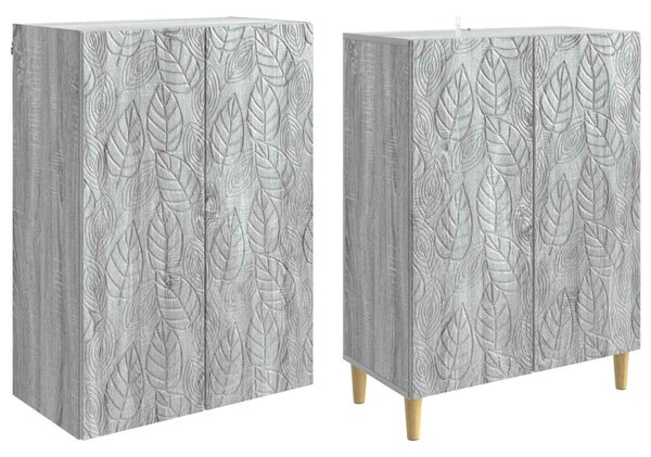 Szekrény szett 2 pcs Szürke Sonoma Szerelt Fa