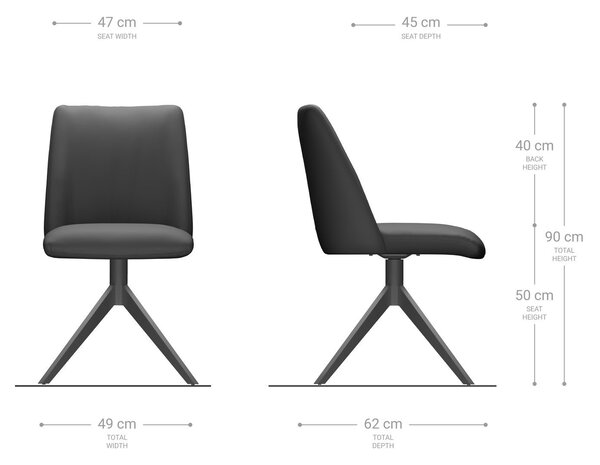 DELIFE Étkezőszék Elso-Flex mikroszálas antracit vintage kereszt láb széles fekete 360° forgatható zsákrugó