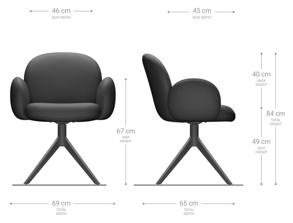 DELIFE Étkezőszék Nube-Flex karfás bouclé ezüstszürke kereszt láb széles rozsdamentes acél 360° forgatható zsákrugós