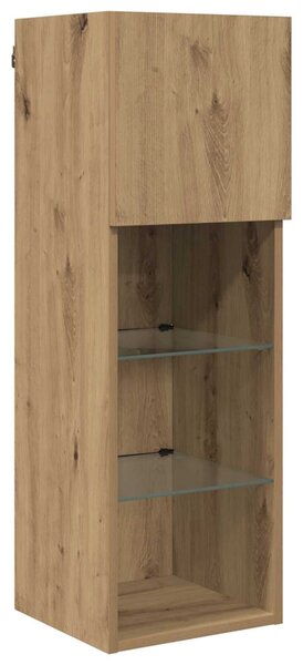 TV faliszekrény LED -es lámpákkal 6 pcs Artisan tölgy Faanyag