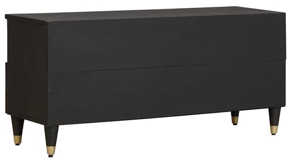 TV szekrény fiókkal Fekete 100 x 33 x 46 cm Tömör Mangófát