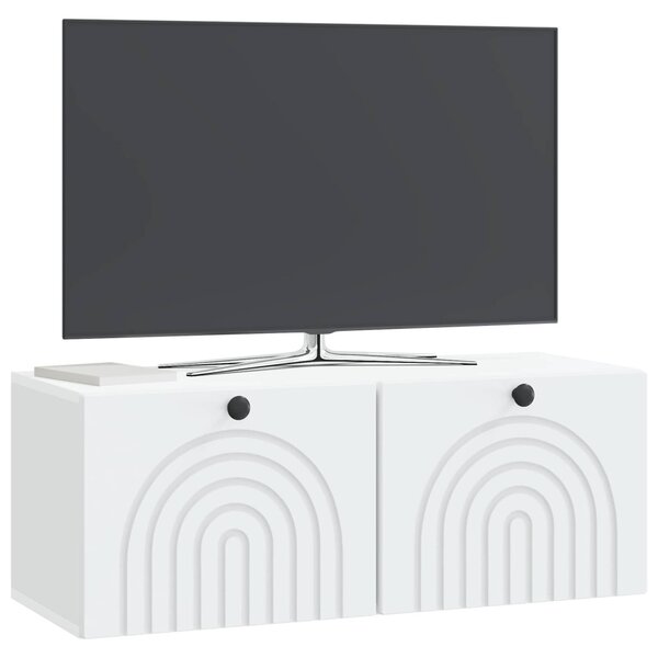 Fali TV szekrény Fehér 78,5 x 31 x 30 cm Szerelt Fa