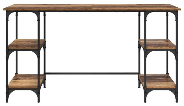 Asztal polcokkal tárolóval Öreg fa 140 x 50 x 75 cm Faanyag