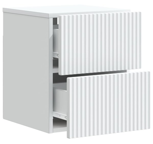 Fali éjjeli szekrény 2 pcs Fehér 33 x 34,5 x 40 cm Szerelt Fa