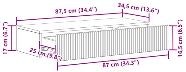 Fali oldaltábla Antik Fa 87,5 x 34,5 x 17 cm Szerelt Fa