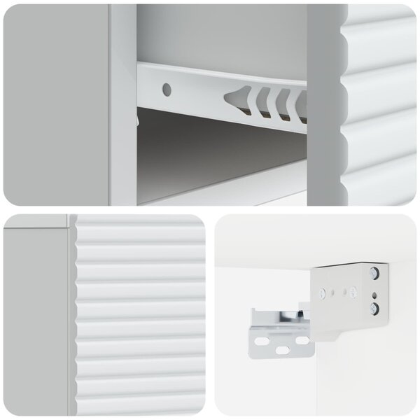 Fali éjjeli szekrény 2 pcs Fehér 49 x 34,5 x 20 cm Szerelt Fa
