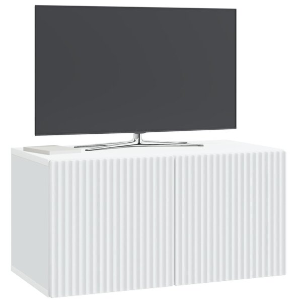 Fali TV szekrény Fehér 59,5 x 31 x 30 cm Szerelt Fa