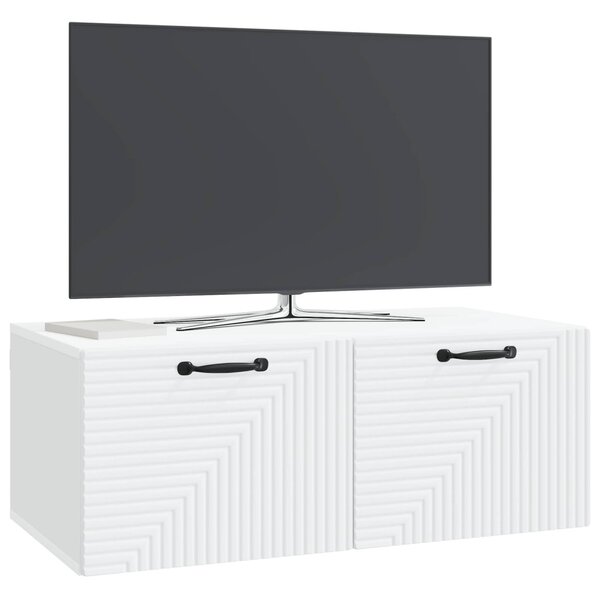 Fali TV szekrény Fehér 78,5 x 41 x 30 cm Szerelt Fa