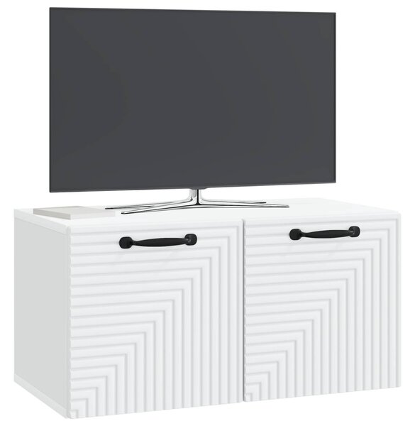 Fali TV szekrény Fehér 59,5 x 31 x 30 cm Szerelt Fa