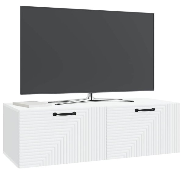 Fali TV szekrény Fehér 98 x 41 x 30 cm Szerelt Fa