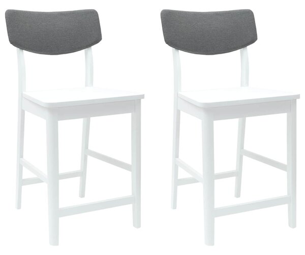 Étkező Székek 2 pcs Fehér 48 x 49 x 95 cm Tömör Gumi Fa