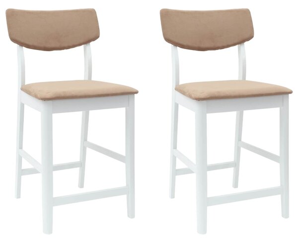 Étkező Székek 2 pcs Fehér 48 x 49 x 95 cm Tömör Gumi Fa