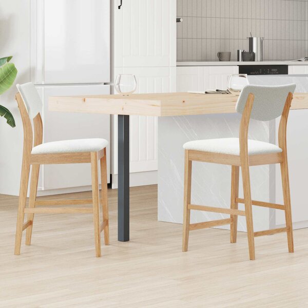 Étkező Székek 2 pcs Természetes 48 x 49 x 95 cm Tömör Gumi Fa