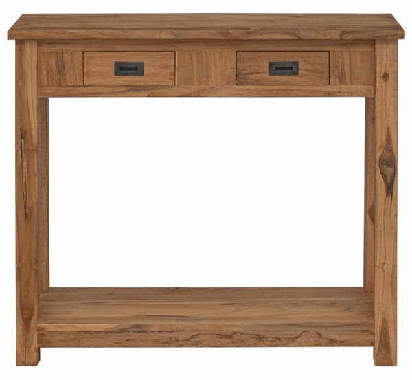 Konzolasztal Természetes 90 x 30 x 80 cm Tömör Teakfa