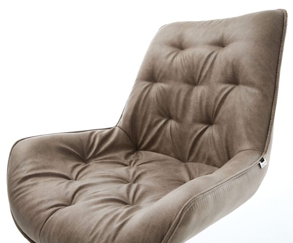 DELIFE Étkezőszék Taimi-Flex mikroszálas taupe vintage kereszt láb kúpos fekete
