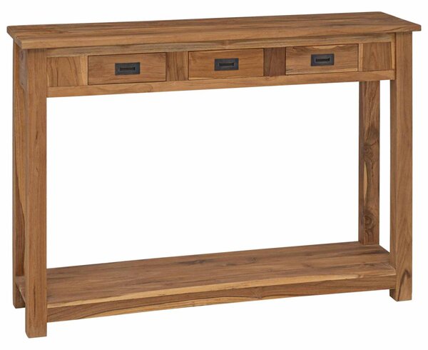 Konzolasztal Természetes 110 x 30 x 80 cm Tömör Teakfa