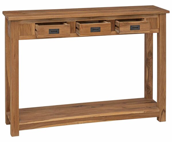 Konzolasztal Természetes 110 x 30 x 80 cm Tömör Teakfa