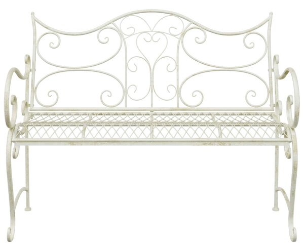 Kerti pad 2-Ülőhelyek száma 114 x 56,5 x 90 cm Acél Antik fehér