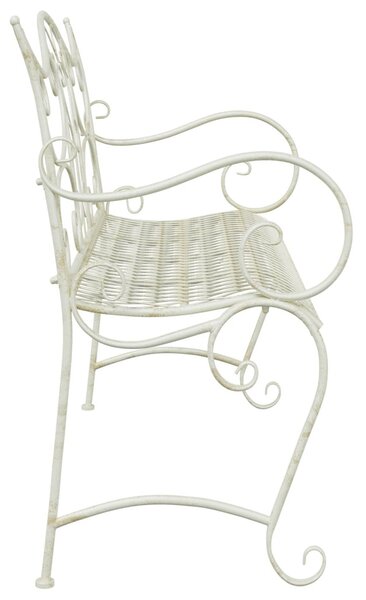 Kerti pad 2-Ülőhelyek száma 114 x 56,5 x 90 cm Acél Antik fehér