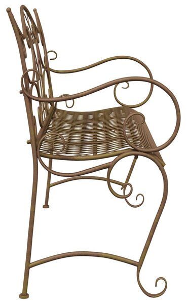 Kerti pad 2-Ülőhelyek száma 114 x 56,5 x 90 cm Acél Antik Barna