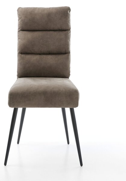 DELIFE Étkezőszék Pela-Flex mikroszálas taupe vintage 4 láb kúpos fekete zsákrugós