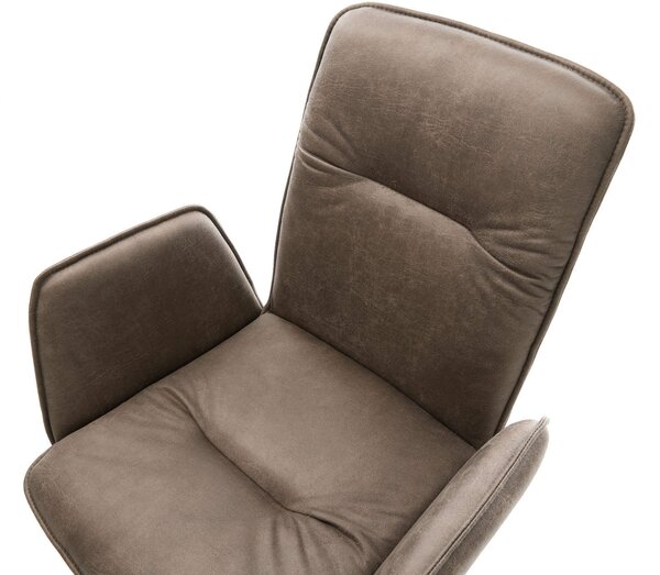 DELIFE Étkezőszék Vinja-Flex mikroszálas taupe vintage étkezőszék lapos fekete
