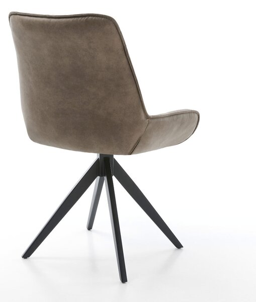 DELIFE Étkezőszék Taimi-Flex mikroszálas taupe vintage kereszt láb szögletes fekete