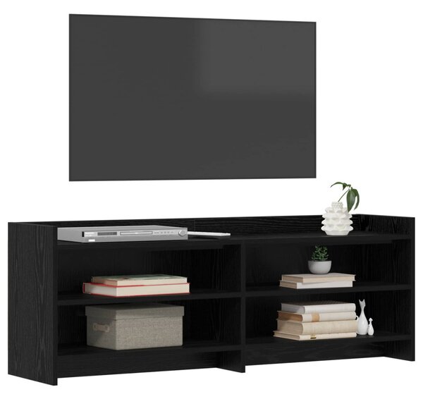 TV szekrény 135 x 33 x 47 cm Fekete Tölgy Szerelt Fa