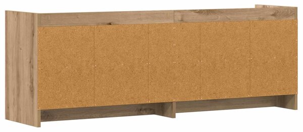 TV szekrény 135 x 33 x 47 cm Kézműves Tölgy Szerelt Fa