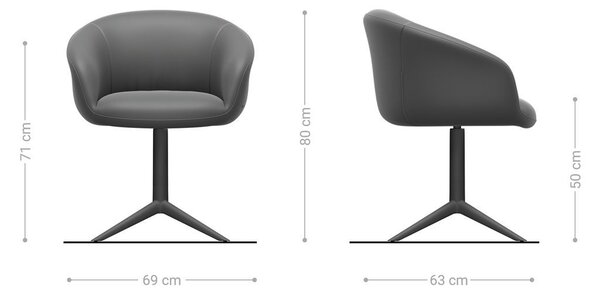 DELIFE Étkezőszék Vinka-Flex karfás mikroszálas oliva fekete láb 360° forgatható hintamechanizmus zsákrugós