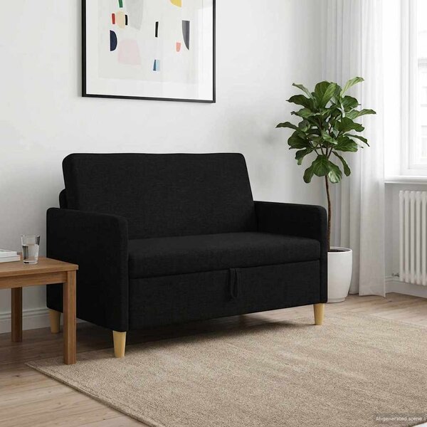 Tárolós Kanapé Fekete 122 x 78 x 87 cm Poliészter