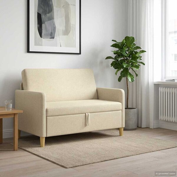 Tárolós Kanapé Krémszínű 122 x 78 x 87 cm Poliészter