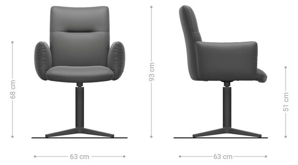 DELIFE Étkezőszék Jova-Flex karfás bouclé fehér lábkereszt titán effekt felület 360° forgatható zsákrugós