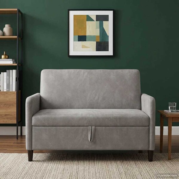 Tárolós Kanapé Világosszürke 122 x 78 x 87 cm Poliészter
