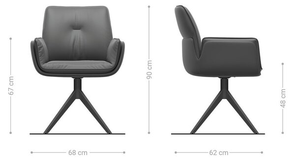 DELIFE Étkezőszék Nela-Flex vegyes anyagok sötét bézs kereszt láb széles titán effekt bevonat 360° forgatható