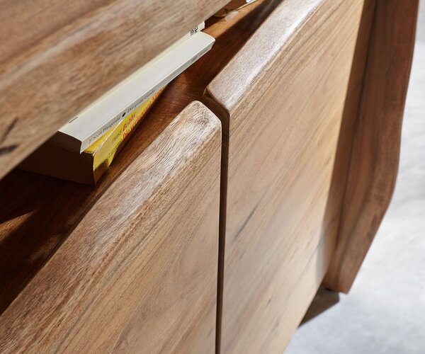 DELIFE Komód Live-Edge 145 cm akác természetes 3 ajtós