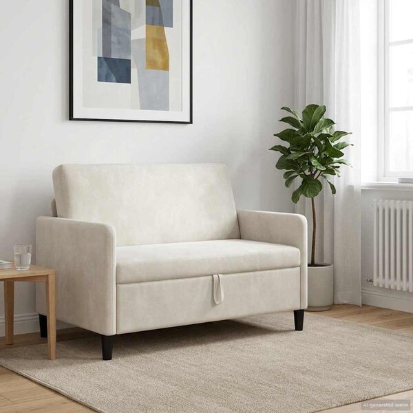 Tárolós Kanapé Krémszínű 122 x 78 x 87 cm Poliészter