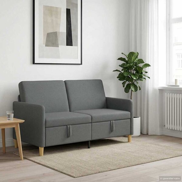 Tárolós Kanapé Sötétszürke 152 x 78 x 87 cm Poliészter