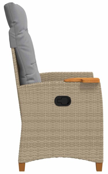 Dönthető szék tea tállal párnával 62 x 64 x 112 cm polirattan