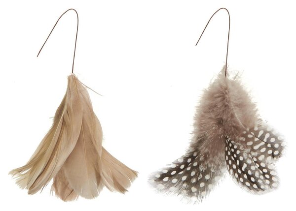 Drótos függő toll FEATHER DECOR barna - több színben