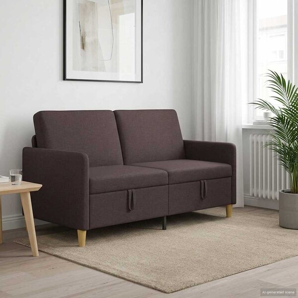Tárolós Kanapé Sötét Barna 152 x 78 x 87 cm Poliészter
