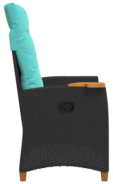 Dönthető szék tea tállal párnával 62 x 64 x 112 cm polirattan