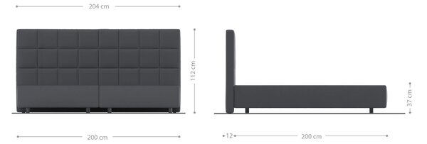 DELIFE Boxspring ágy Dream-Fine mikroszálas szürke 200x200 cm