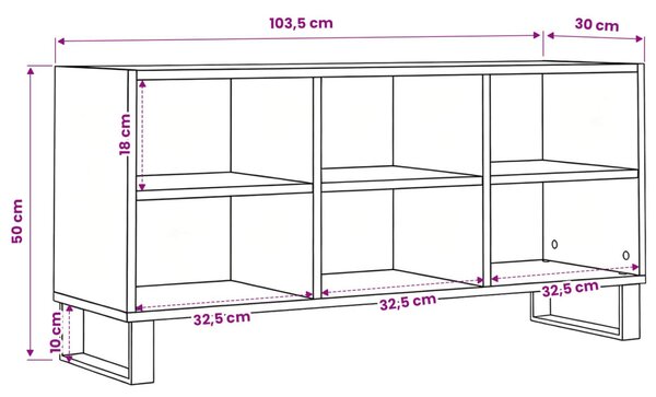 TV szekrény Fekete tölgy 103,5 x 30 x 50 cm Faanyag