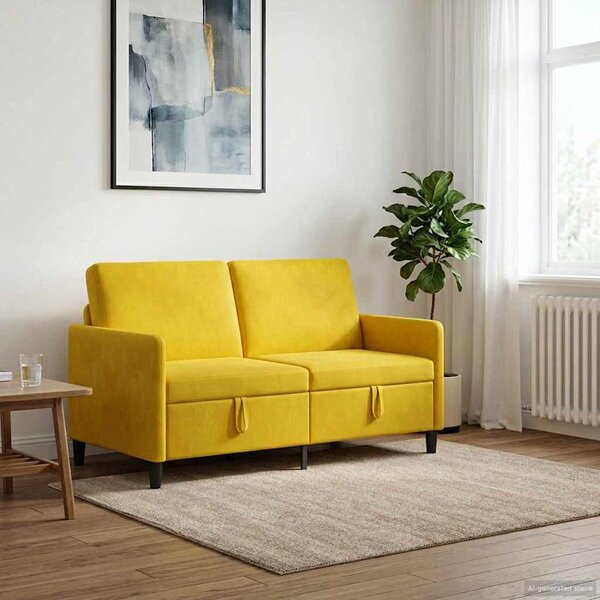 Tárolós Kanapé Sárga 152 x 78 x 87 cm Poliészter