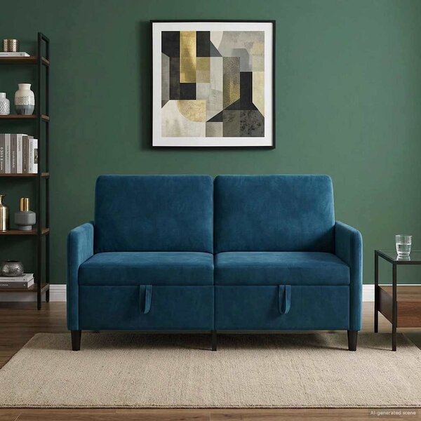 Tárolós Kanapé Kék 152 x 78 x 87 cm Poliészter