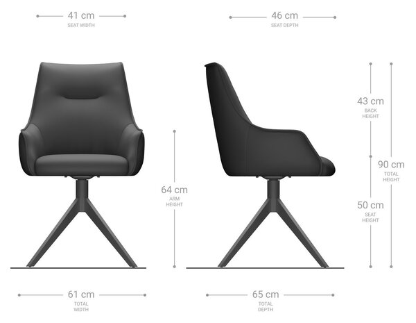 DELIFE Étkezőszék Alja-Flex karfás mikroszálas ezüstszürke kereszt láb széles fekete 360° forgatható zsákrugós