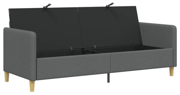 Tárolós Kanapé Sötétszürke 192 x 78 x 87 cm Poliészter